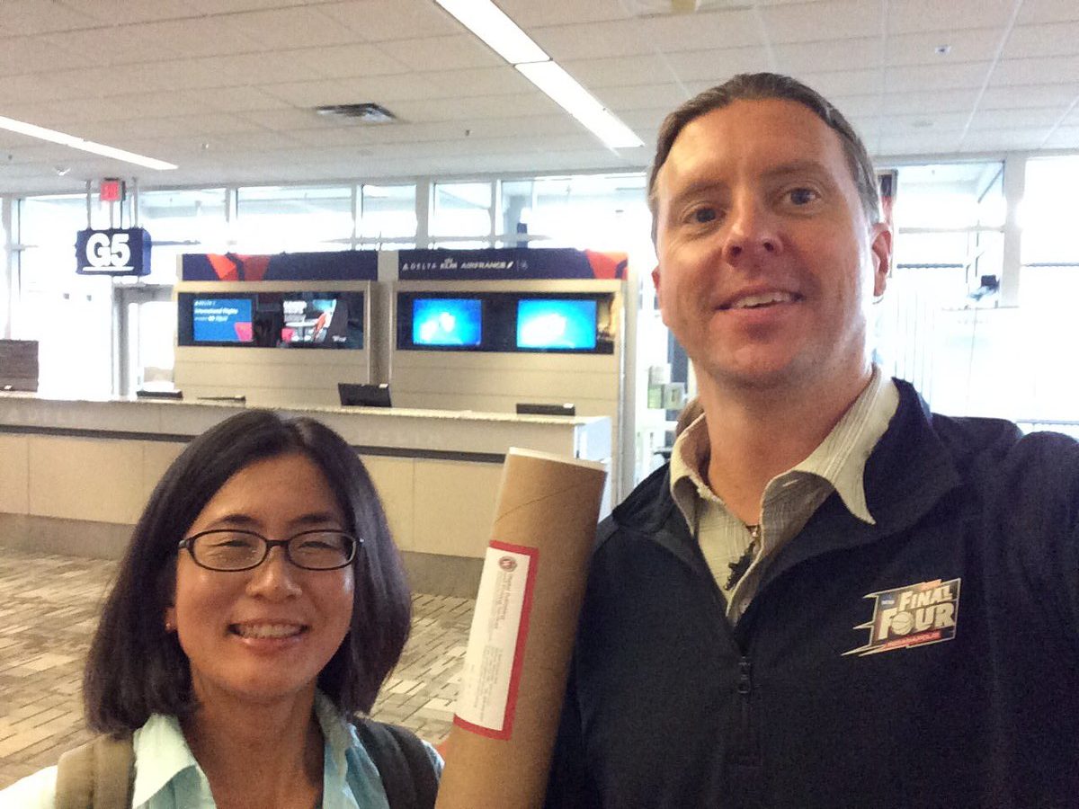 2016 - Satoko & Rob heading to the Rb Meeting