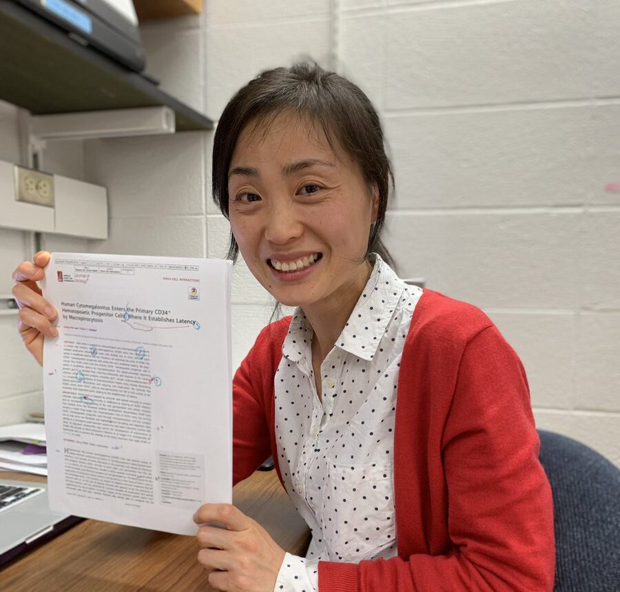 Jeong-Hee with the proofs for her first publication
