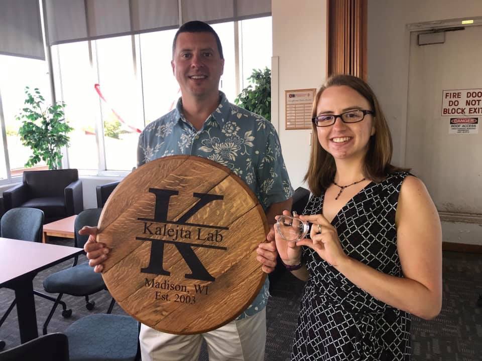 Rob and Shelby celebrating her thesis defense