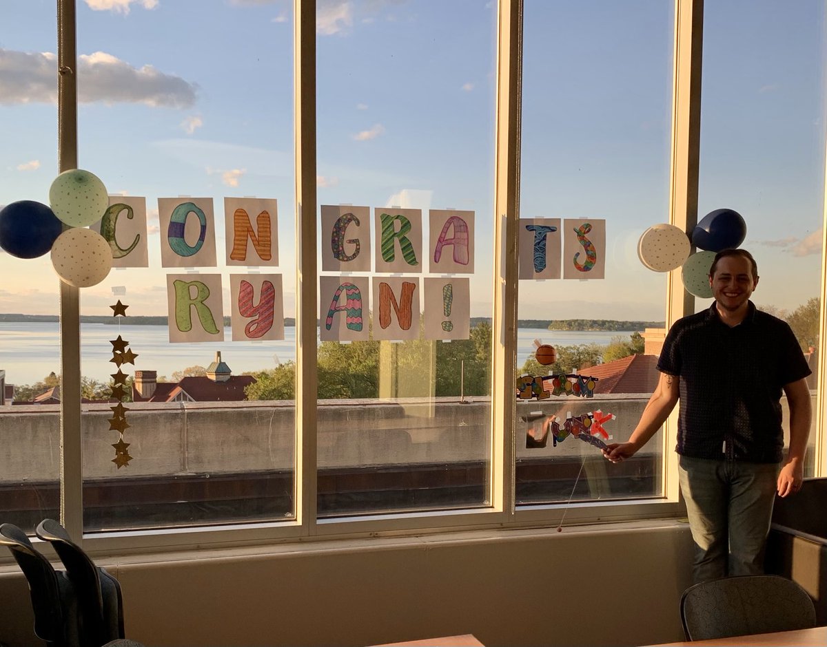 Ryan celebrating passing his prelim exam