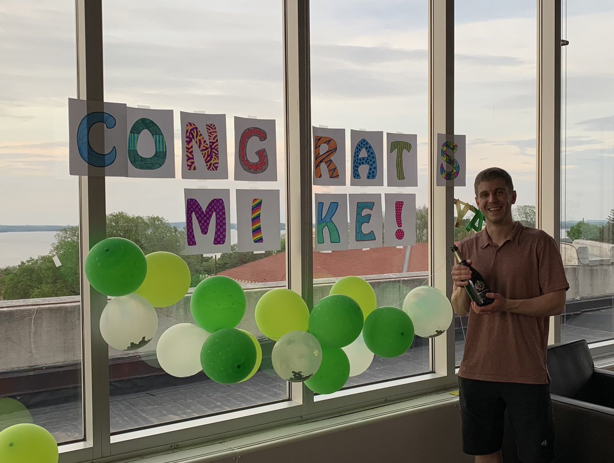 Mike celebrating passing his prelim