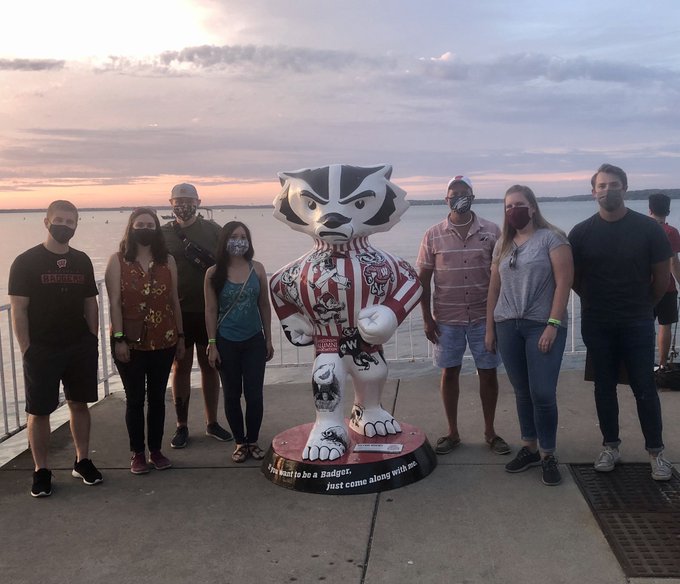Lab group with Bucky at the Terrace