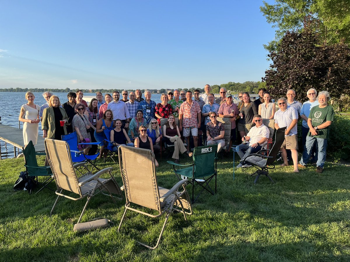 Group of colleagues at a lake party during ASV