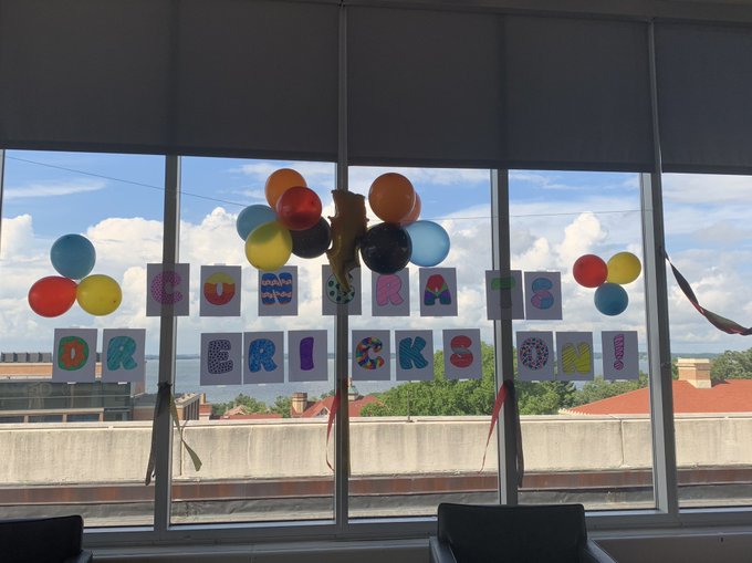 Jared's thesis defense celebration decorations