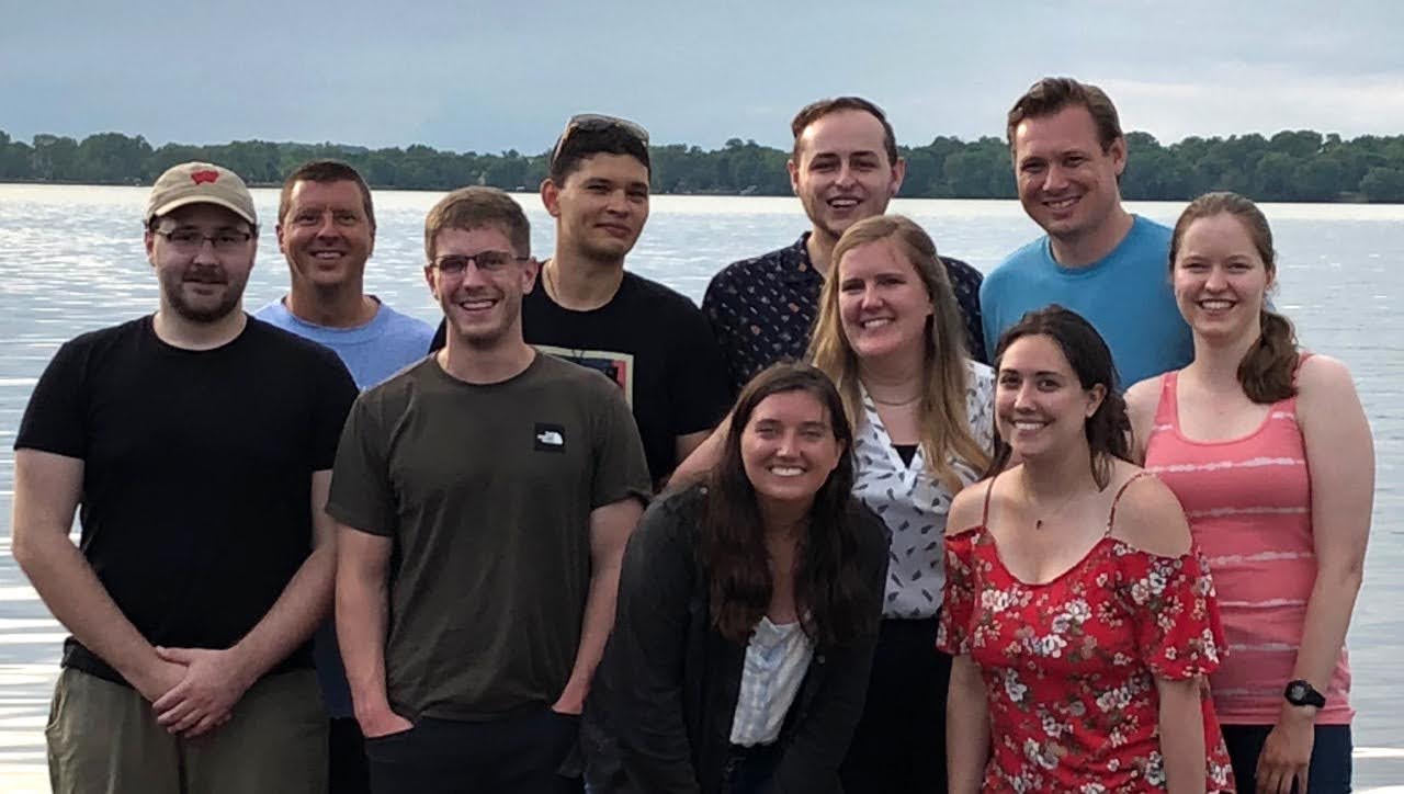 Lab members gathered on Lake Monona