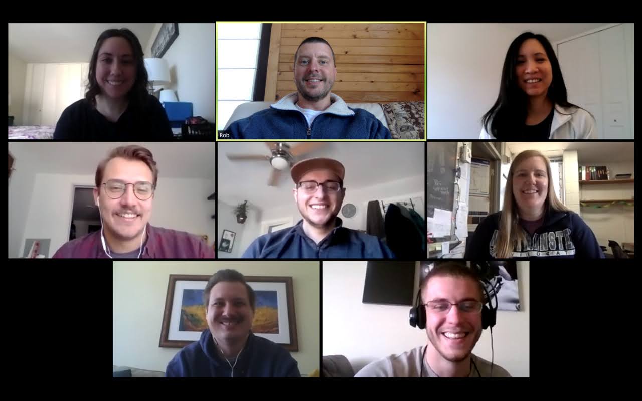 Lab members meeting via Zoom during the pandemic