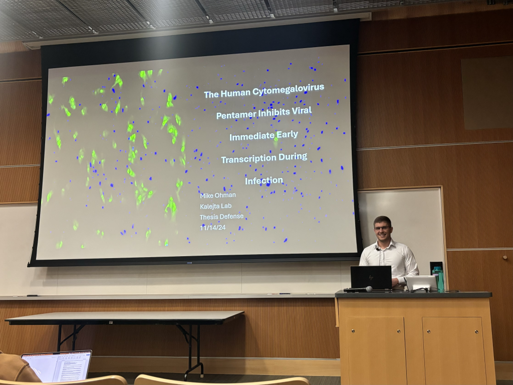 Mike presenting his thesis defense seminar